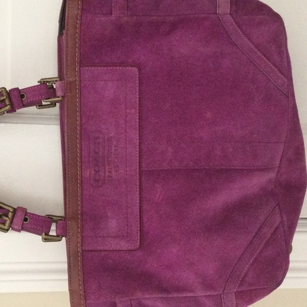 Vintage Coach Purple Suede Satchel Bag G05Q-8B03